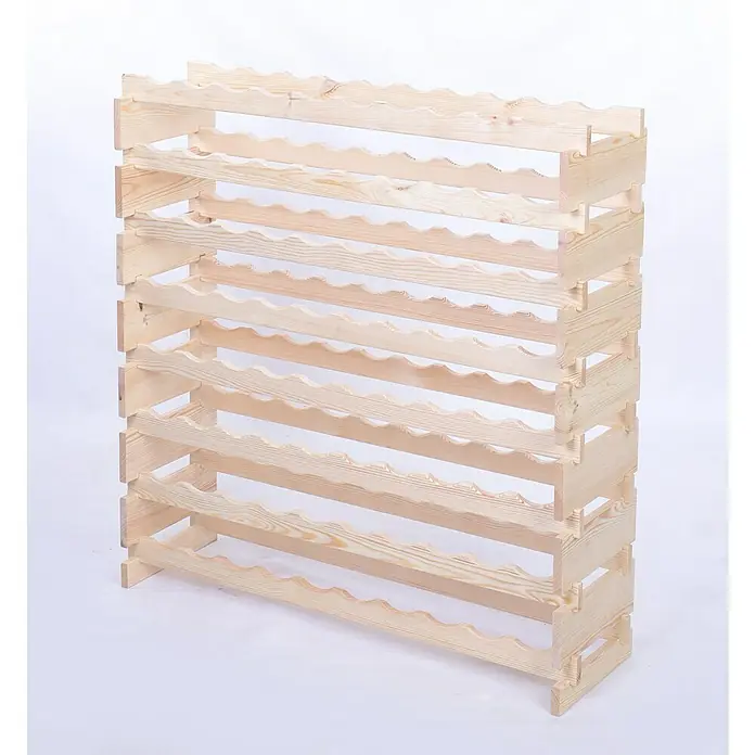 Proregal Flaschenregal Weinregal VINOTECA FLEX PRO für 80 Flaschen - L x B x H: 28 x 103 x 107 cm, Holz, Anzahl Böden: 8 Stk. - Weinregal aus hellem Holz mit gewellter Ablagefläche für die Flaschenlagerung. Robuste Bauweise für eine sichere Aufbewahrung Ihrer Weinsammlung.