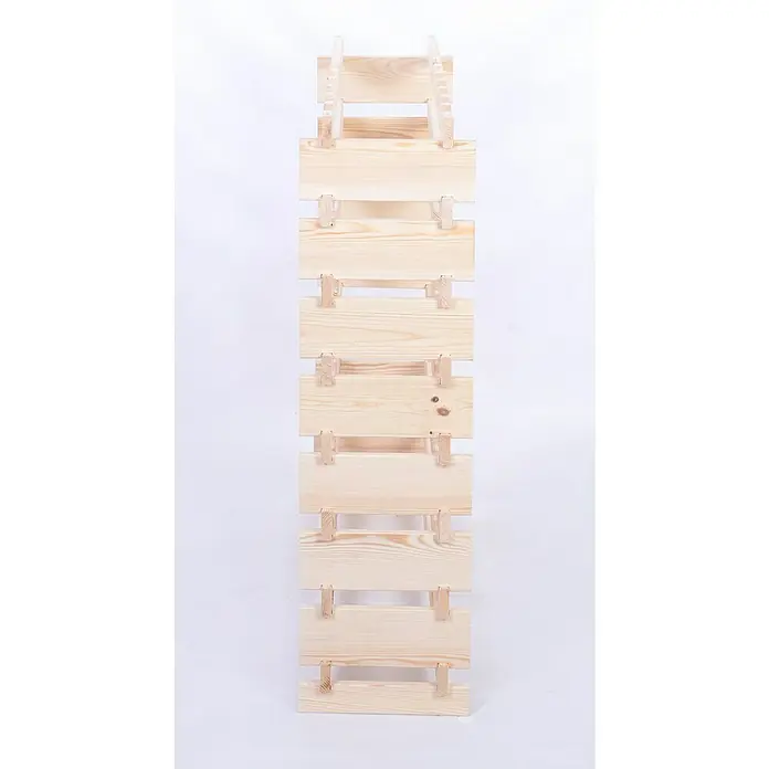 Proregal Flaschenregal Weinregal VINOTECA FLEX PRO für 80 Flaschen - L x B x H: 28 x 103 x 107 cm, Holz, Anzahl Böden: 8 Stk. - Ein vertikales Regal aus hellem Holz, ideal für Weinflaschen, präsentiert in minimalistischem Design und handwerklicher Ausführung.