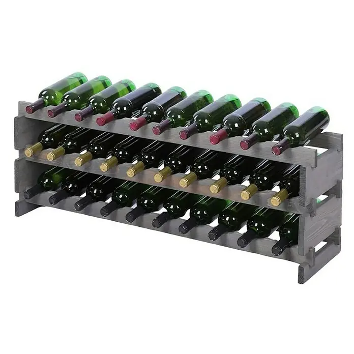 Proregal Flaschenregal Weinregal VINOTECA FLEX PRO für 30 Flaschen - L x B x H: 28 x 103 x 37 cm, Holz - Weinregal aus Holz mit mehreren Flaschen Wein. Das Regal bietet Platz für mehrere Flaschen und ist eine stilvolle Aufbewahrungslösung.