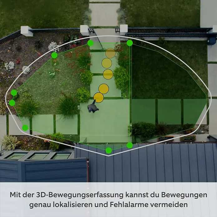 Ring Türklingel mit Kamera Pro Akku - 1.536 x 1.536 Pixel, 2,8 x 6,2 x 12,8 cm - Sicherheitskamera mit 3D-Bewegungserfassung überwacht einen Garten und vermeidet Fehlalarme.