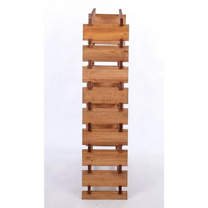 Proregal Flaschenregal Weinregal VINOTECA FLEX PRO für 72 Flaschen - L x B x H: 28 x 84 x 121 cm, Holz, Anzahl Böden: 9 Stk. - Eine hohe, schmale Weinflaschenregal aus Holz mit rustikalem Design zur stilvollen Aufbewahrung und Präsentation von Weinen.
