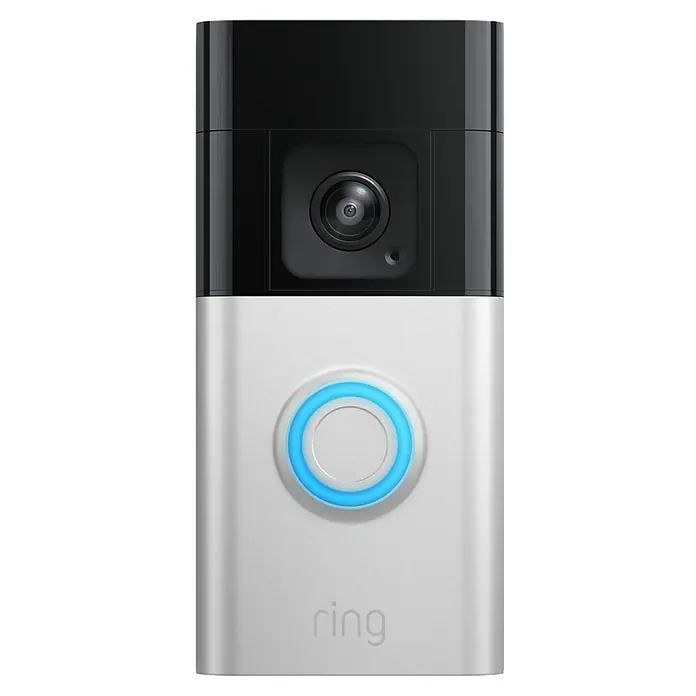 Ring Timbre con cámara a batería - Plata - Timbre inteligente Ring con video HD, comunicación bidireccional y detección de movimiento para mayor seguridad.