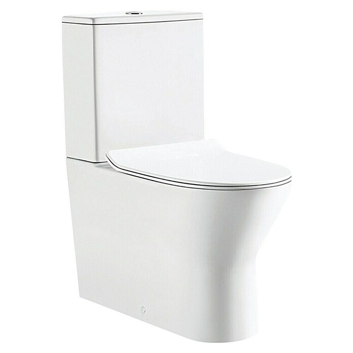 Pack de WC Nairon (Sin borde de descarga, Salida dual, Blanco) | BAUHAUS