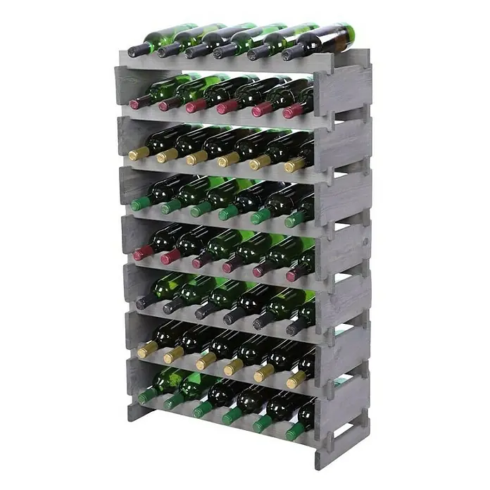 Proregal Flaschenregal Weinregal VINOTECA FLEX PRO für 48 Flaschen - L x B x H: 28 x 65 x 107 cm, Holz, Anzahl Böden: 8 Stk. - Voll bestücktes Weinregal aus Holz mit mehreren Ablagen, ideal zur Aufbewahrung von Weinflaschen.
