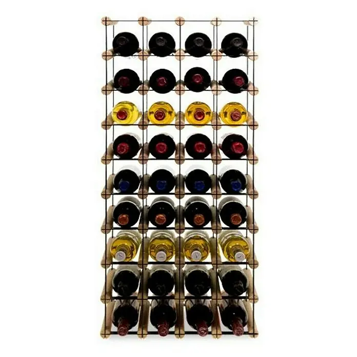 Proregal Flaschenregal Modulares Weinregal VINOTECA MOD METAL für 4x9 Flaschen - L x B x H: 24,5 x 42,5 x 92,5 cm, Holz - Weinflaschen lagern sicher und stilvoll in diesem eleganten Weinregal. Die Konstruktion aus Holz und Metall bietet Platz für viele Flaschen.