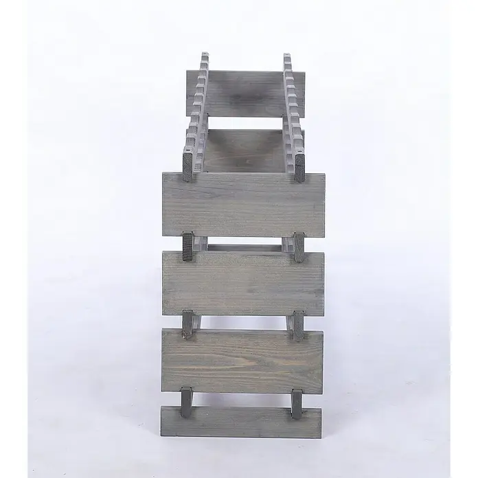 Proregal Flaschenregal Weinregal VINOTECA FLEX PRO für 40 Flaschen - L x B x H: 28 x 103 x 51 cm, Holz, Anzahl Böden: 4 Stk. - Holzregal für Wein oder andere Gegenstände, gefertigt im rustikalen Stil. Das Regal ist grau und bietet viel Stauraum.