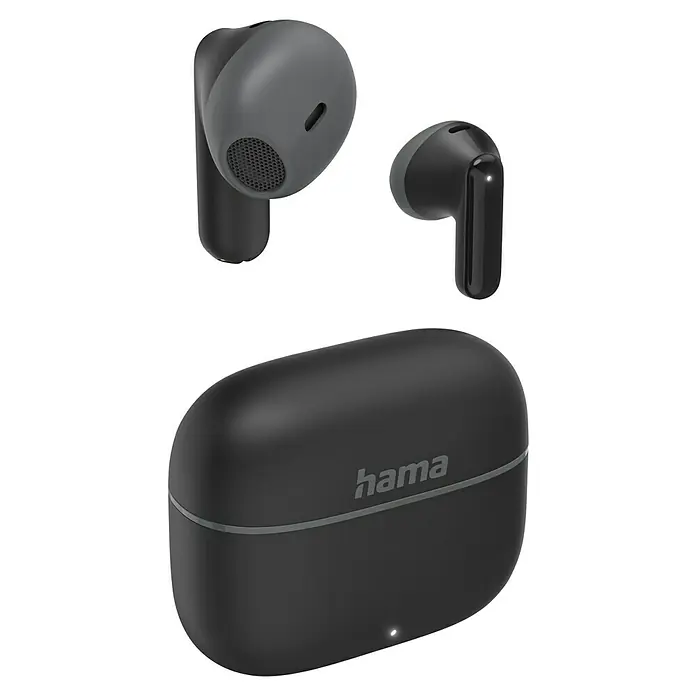 Hama In Ear Kopfhörer Freedom Light II - USB-C-Buchse, Schwarz - Abbildung von Hama Freedom Twins, kabellose Kopfhörer in stilvollem Design. Die Kopfhörer werden zusammen mit einem praktischen Ladecase geliefert.