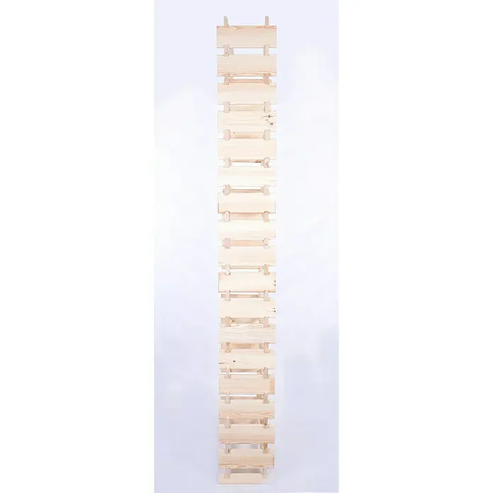 Proregal Flaschenregal Weinregal VINOTECA FLEX PRO für 144 Flaschen - L x B x H: 28 x 84 x 247 cm, Holz, Anzahl Böden: 18 Stk. - Ein rustikaler, vertikaler Weinregal aus hellem Holz mit mehreren Ablagen zur Weinlagerung, ideal für die stilvolle Aufbewahrung.
