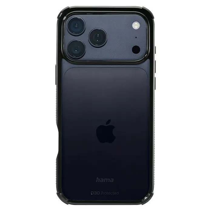 Hama Handyhülle Extreme Protect - iPhone 17 Pro Max, Schwarz - Handyhülle für ein Smartphone der Marke Hama, die dank D30-Technologie optimalen Schutz bietet, mit Aussparungen für die Kamera.