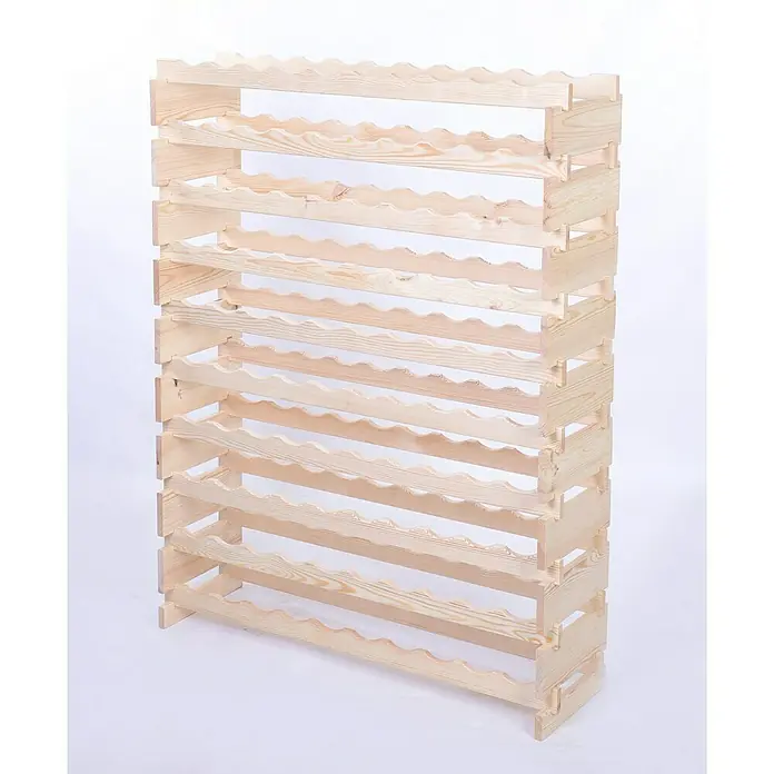 Proregal Flaschenregal Weinregal VINOTECA FLEX PRO für 100 Flaschen - L x B x H: 28 x 103 x 135 cm, Holz, Anzahl Böden: 10 Stk. - Weinregal aus hellem Holz für die stilvolle Aufbewahrung Ihrer Weinsammlung. Praktisch und dekorativ.