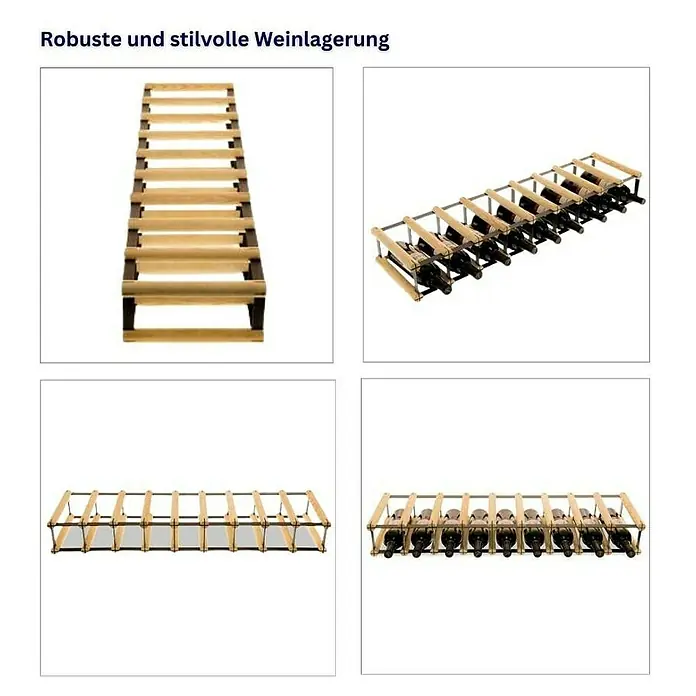 Proregal Flaschenregal Modulares Weinregal VINOTECA MOD METAL für 9x1 Flaschen - Holz - Weinregal aus hellem Holz. Robuste und stilvolle Weinlagerung mit diesem praktischen Weinregal. Ideal für Weinsammler!