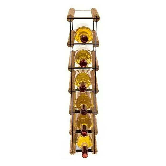 Proregal Flaschenregal Modulares Weinregal VINOTECA MOD METAL für 1x6 Flaschen - L x B x H: 24,5 x 12,5 x 62,5 cm, Holz - Ein Weinständer mit mehreren Flaschen Wein. Das Gestell ist aus Holz und Metall gefertigt und bietet Platz für sechs Weinflaschen.