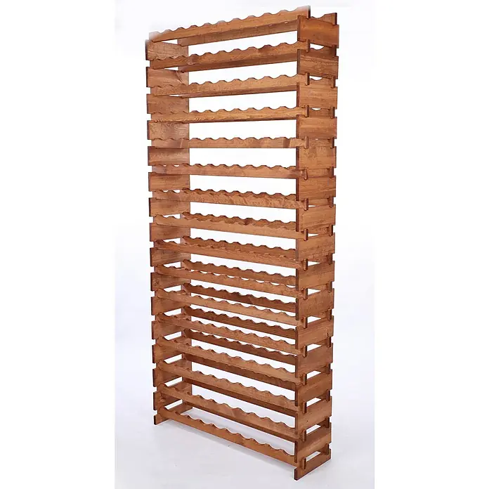 Proregal Flaschenregal Weinregal VINOTECA FLEX PRO für 160 Flaschen - L x B x H: 28 x 103 x 219 cm, Holz, Anzahl Böden: 16 Stk. - Ein hoher, hölzerner Weinregal mit gewellten Ablagen, ideal zur Lagerung und Präsentation Ihrer Weinsammlung.