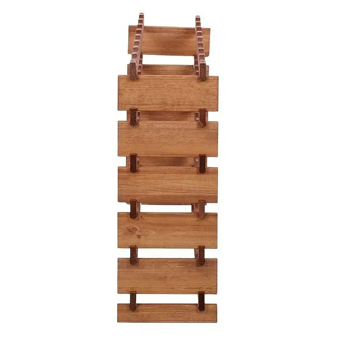Proregal Flaschenregal Weinregal VINOTECA FLEX PRO für 48 Flaschen - L x B x H: 28 x 84 x 79 cm, Holz, Anzahl Böden: 6 Stk. - Eine detaillierte Nahaufnahme eines Holzflaschenregals mit einer hellbraunen Farbe und einer einfachen, modernen Bauweise.