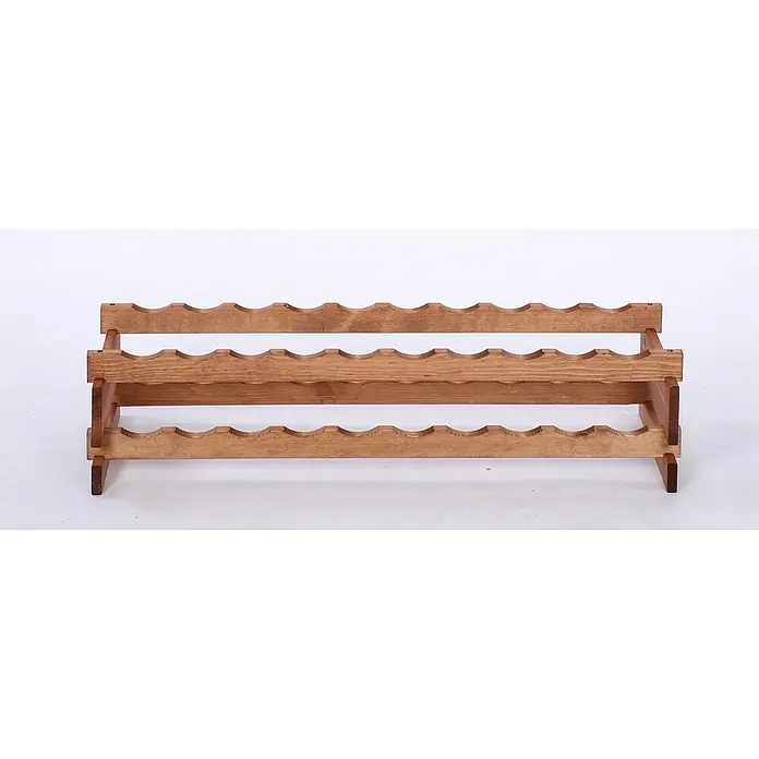 Proregal Flaschenregal Weinregal VINOTECA FLEX PRO für 20 Flaschen - L x B x H: 28 x 103 x 23 cm, Holz, Anzahl Böden: 2 Stk. - Ein rustikales Weinregal aus Holz mit drei Ebenen zur stilvollen Aufbewahrung von Weinflaschen, ideal für Weinliebhaber.