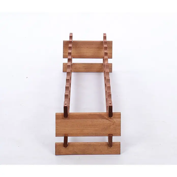 Proregal Flaschenregal Weinregal VINOTECA FLEX PRO für 20 Flaschen - L x B x H: 28 x 103 x 23 cm, Holz, Anzahl Böden: 2 Stk. - Dieses Bild zeigt einen hölzernen Gewürzregal, der Platz für viele Gewürze bietet und eine rustikale Note in die Küche bringt.