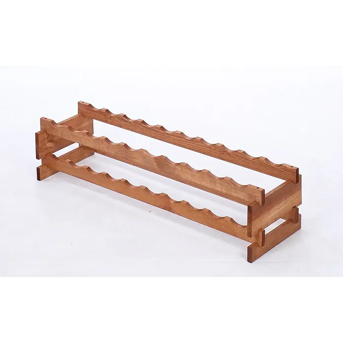 Proregal Flaschenregal Weinregal VINOTECA FLEX PRO für 20 Flaschen - L x B x H: 28 x 103 x 23 cm, Holz, Anzahl Böden: 2 Stk. - Dieses Bild zeigt ein hölzernes Weinregal. Das Weinregal ist aus Holz gefertigt und hat ein schlichtes, aber elegantes Design. Es bietet Platz für mehrere Flaschen.