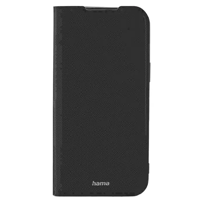 Hama Handyhülle klappbar - iPhone 17 Pro Max, Schwarz - Schwarze Hama Tablet-Hülle mit strukturierter Oberfläche und dezentem Logo. Schützt das Gerät vor Kratzern und Stößen.