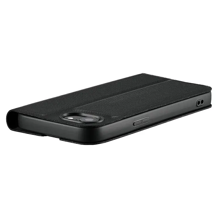 Hama Handyhülle klappbar - iPhone 16 E, Schwarz - Schwarze Handyhülle im Wallet-Design, die das Gerät schützt und gleichzeitig praktischen Stauraum für Karten bietet. Perfekt für den Alltag.