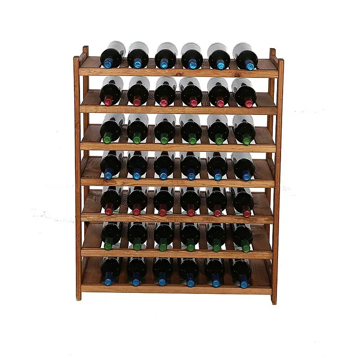 Proregal Flaschenregal Weinregal SPREEWALD für 42 Flaschen - L x B x H: 33 x 70 x 86 cm, Holz, Anzahl Böden: 7 Stk. - Weinregal aus Holz mit mehreren Regalen zur stilvollen Aufbewahrung von Weinflaschen.