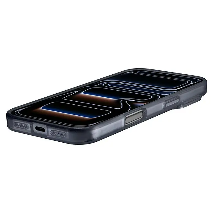 Hama Handyhülle Always Clear - iPhone 17 Pro, Durchsichtig - Nahaufnahme eines Smartphones mit einer transparenten Schutzhülle, die das Design des Telefons betont und gleichzeitig Schutz bietet.