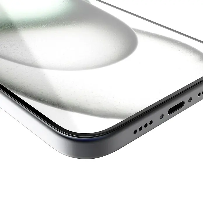 Hama Handy-Schutzglas Extreme Protect - iPhone 16 Pro - Nahaufnahme eines eleganten silbernen Smartphones, das Design und Technologie vereint.