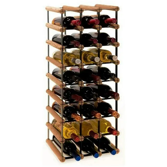 Proregal Flaschenregal Modulares Weinregal VINOTECA MOD METAL für 3x8 Flaschen - Holz - Weinregal mit mehreren Flaschen Wein, aus Holz und Metall, ideal für Weinliebhaber.