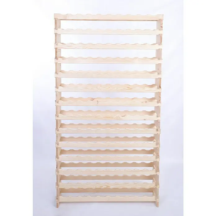 Proregal Flaschenregal Weinregal VINOTECA FLEX PRO für 140 Flaschen - L x B x H: 28 x 103 x 191 cm, Holz, Anzahl Böden: 14 Stk. - Ein großes, helles Holzweinregal mit mehreren Ebenen, ideal für die stilvolle Aufbewahrung von Weinflaschen in Ihrem Zuhause oder Ihrer Bar.
