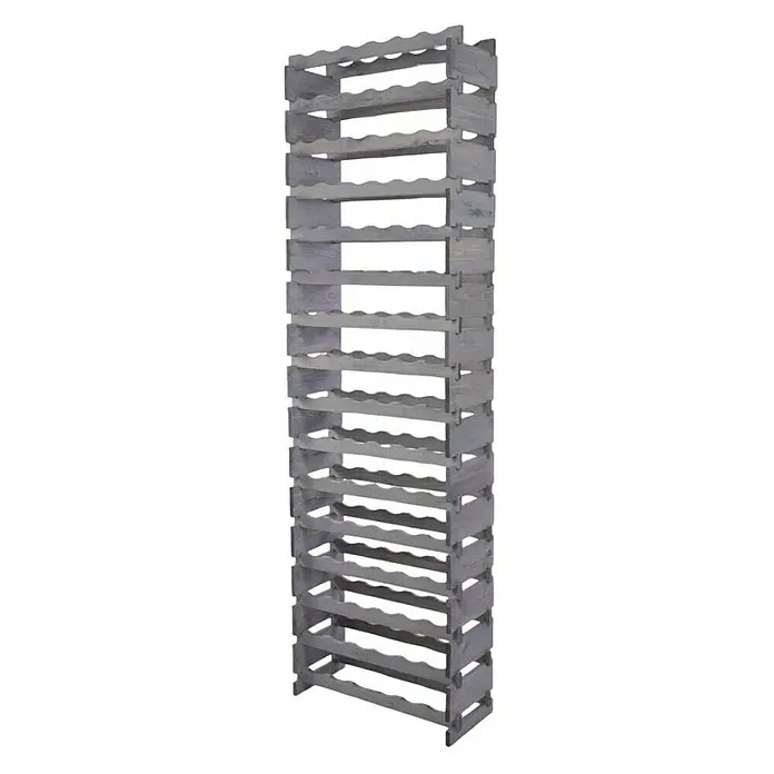 Proregal Flaschenregal Weinregal VINOTECA FLEX PRO für 96 Flaschen - L x B x H: 28 x 65 x 219 cm, Holz, Anzahl Böden: 16 Stk. - Graues Holzregal mit mehreren Ablagen zur Aufbewahrung von Weinflaschen oder anderen Artikeln.