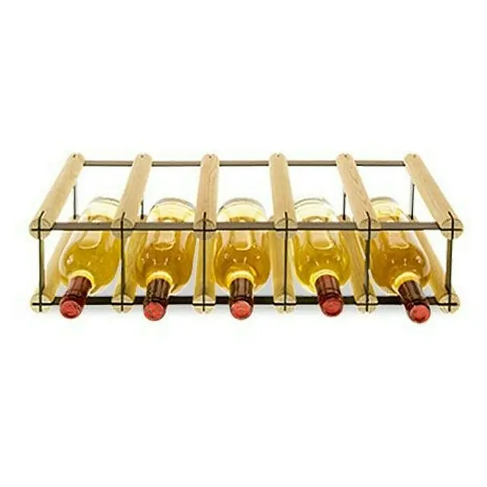 Proregal Flaschenregal Modulares Weinregal VINOTECA MOD METAL für 5x1 Flaschen - L x B x H: 24,5 x 52,5 x 12,5 cm, Holz - Weinregal aus Holz und Metall mit 5 Flaschen Weißwein, ideal für die stilvolle Weinlagerung.