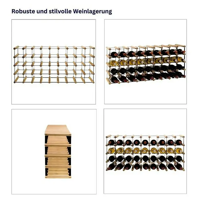 Proregal Flaschenregal Modulares Weinregal VINOTECA MOD METAL für 9x4 Flaschen - L x B x H: 24,5 x 92,5 x 42,5 cm, Holz - Weinregal zur robusten und stilvollen Weinlagerung. Platz für viele Flaschen. Praktisch und dekorativ zugleich.