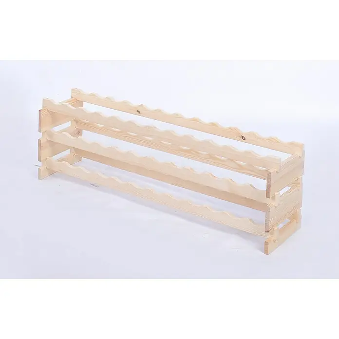 Proregal Flaschenregal Weinregal VINOTECA FLEX PRO für 36 Flaschen - L x B x H: 28 x 123 x 37 cm, Holz, Anzahl Böden: 3 Stk. - Ein dreistöckiges Weinregal aus hellem Holz mit wellenförmigen Ablagen zur sicheren Lagerung von Weinflaschen.