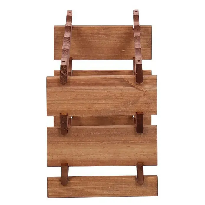 Proregal Flaschenregal Weinregal VINOTECA FLEX PRO für 12 Flaschen - L x B x H: 28 x 46 x 37 cm, Holz, Anzahl Böden: 3 Stk. - Dieses Bild zeigt einen rustikalen Weinregalhalter aus Holz, ideal für die Aufbewahrung und Präsentation Ihrer Weinsammlung mit natürlichem Charme.
