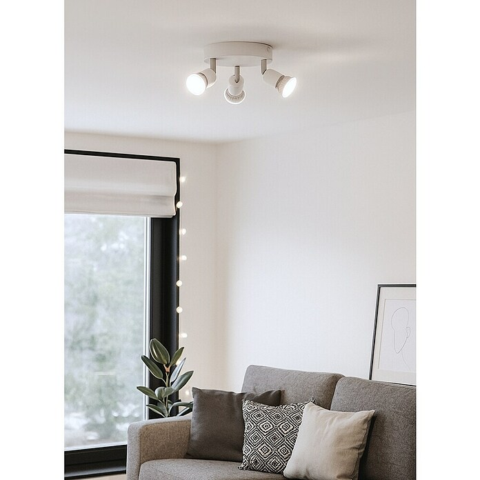 Eglo Regleta redonda Stecci-E (15 W, Ø x Al: 14 x 7,5 cm, Blanco, GU10) | BAUHAUS