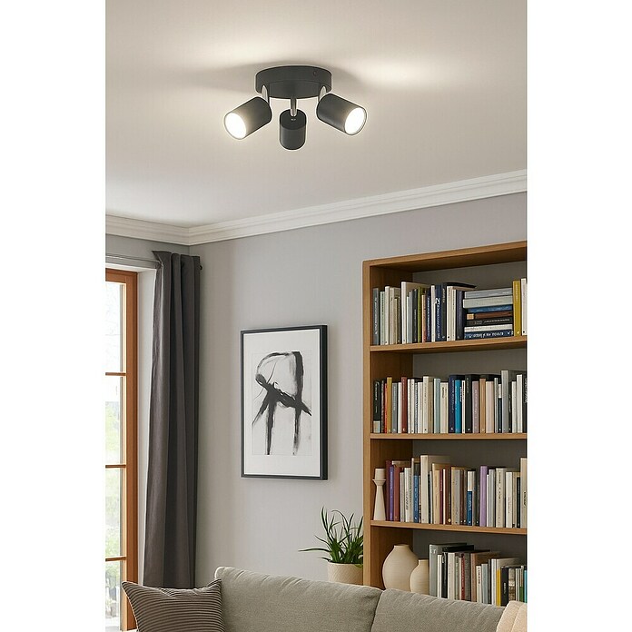 Eglo Regleta Reciso-E (3 focos, 5 W, GU10, IP20, Negro/Cromo, Número de bombillas: 3 ud.) | BAUHAUS