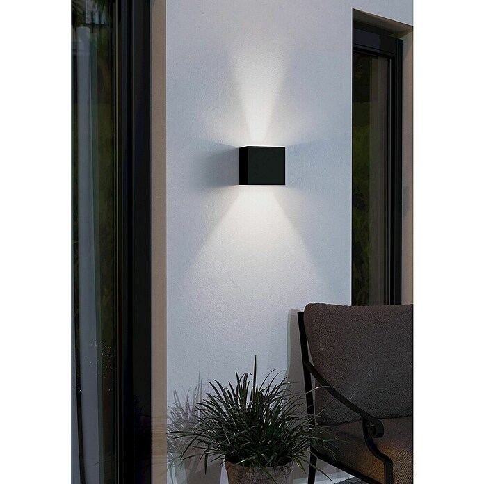 Eglo Aplique exterior LED Barcarola-E (4,5 W, 10,5 x 10,5 x 10 cm, Negro, IP44, Blanco neutro) | BAUHAUS
