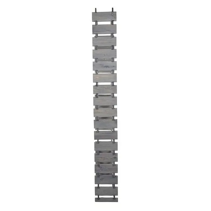 Proregal Flaschenregal Weinregal VINOTECA FLEX PRO für 102 Flaschen - L x B x H: 28 x 65 x 233 cm, Holz, Anzahl Böden: 17 Stk. - Graue Holzleiter mit Sprossen und Gewinden für einen industriellen Look, ideal für Dekoration und funktionale Zwecke.