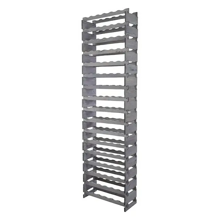 Proregal Flaschenregal Weinregal VINOTECA FLEX PRO für 102 Flaschen - L x B x H: 28 x 65 x 233 cm, Holz, Anzahl Böden: 17 Stk. - Ein graues, hohes Weinregal aus Holz mit Platz für viele Weinflaschen, ideal für die stilvolle Lagerung und Präsentation Ihrer Weinsammlung.