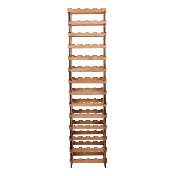 Proregal Flaschenregal Weinregal VINOTECA FLEX PRO für 56 Flaschen - L x B x H: 28 x 46 x 191 cm, Holz, Anzahl Böden: 14 Stk. - Holz-Weinregal mit gewellten Halterungen, ideal zur stilvollen Aufbewahrung von Weinflaschen.