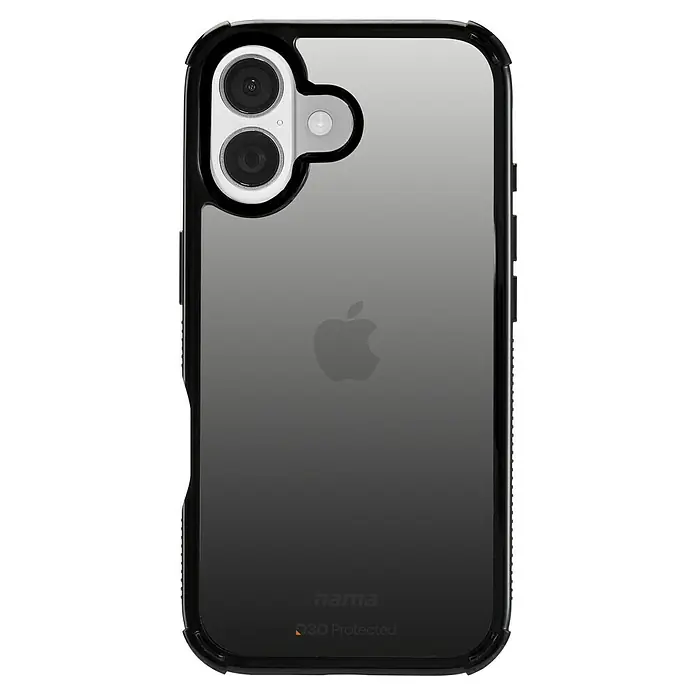 Hama Handyhülle Extreme Protect - iPhone 17, Schwarz - Handyhülle für das iPhone mit schwarzem Rahmen und durchsichtiger Rückseite mit Hama-Logo. Effektiver Schutz vor Stößen und Kratzern.