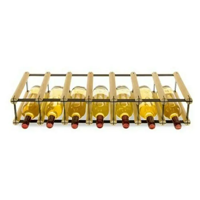 Proregal Flaschenregal Modulares Weinregal VINOTECA MOD METAL für 7x1 Flaschen - L x B x H: 24,5 x 72,5 x 12,5 cm, Holz - Weinregal aus Holz mit sieben Weinflaschen mit Weißwein. Ideal für die stilvolle Lagerung von Weinen und anderen Getränken.