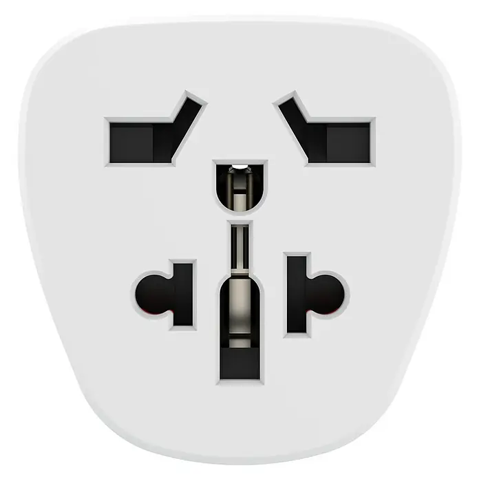 Hama Reiseadapter Typ E und F Welt nach Europa - Weiß - Aufnahme eines Universal-Reiseadapters mit verschiedenen Steckdosen für unterschiedliche Steckerformen.