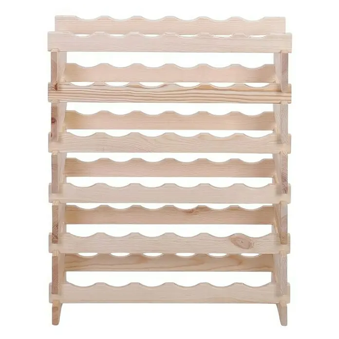 Proregal Flaschenregal Weinregal VINOTECA FLEX PRO für 36 Flaschen - L x B x H: 28 x 65 x 79 cm, Holz, Anzahl Böden: 6 Stk. - Ein heller Holzweinständer bietet Platz für mehrere Weinflaschen und ist eine stilvolle Ergänzung für jede Bar oder Küche.