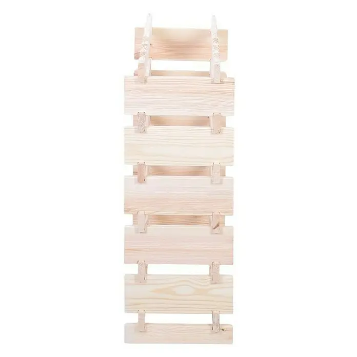 Proregal Flaschenregal Weinregal VINOTECA FLEX PRO für 36 Flaschen - L x B x H: 28 x 65 x 79 cm, Holz, Anzahl Böden: 6 Stk. - Diese Aufnahme zeigt eine Holzwolle Weinregal, ideal für die stilvolle Lagerung Ihrer Weinsammlung, mit einem rustikalen, natürlichen Look.