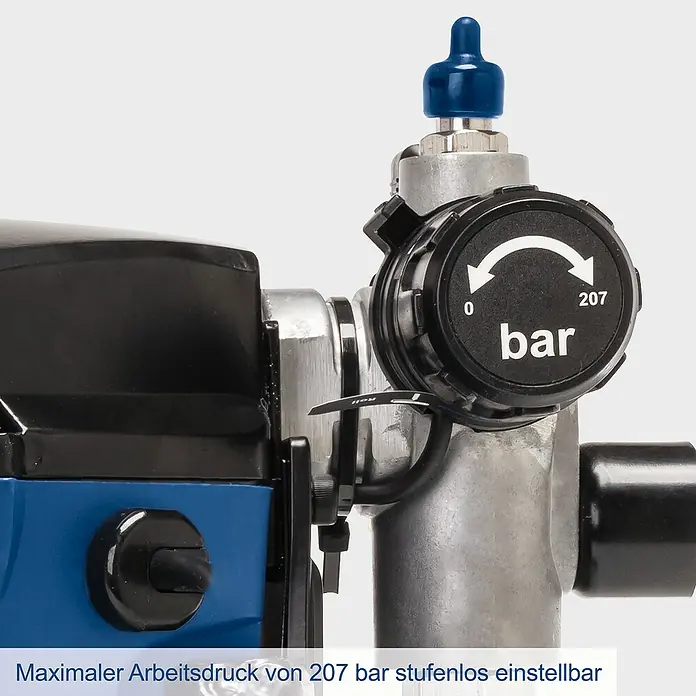 Scheppach Farbsprühsystem PTSA350 - 750 W, Förderleistung: 1,1 l/min - Einstellbarer Druckregler eines Gerätes.