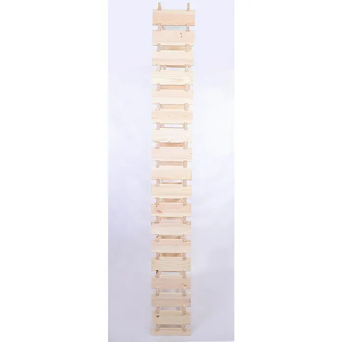 Proregal Flaschenregal Weinregal VINOTECA FLEX PRO für 216 Flaschen - L x B x H: 28 x 123 x 247 cm, Holz, Anzahl Böden: 18 Stk. - Ein vertikaler Stapel aus Holzbrettern, die mit kleinen Holzstücken zusammengehalten werden, für ein rustikales oder DIY-Projekt.
