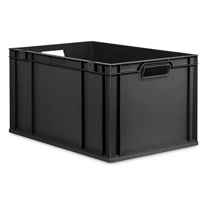 Proregal Eurobox Eurobox NextGen Grip - L x B x H: 60 x 40 x 32 cm, Kunststoff, Schwarz - Schwarzer Kunststoffbehälter mit integrierten Griffen, ideal zur Lagerung und zum Transport verschiedener Gegenstände.
