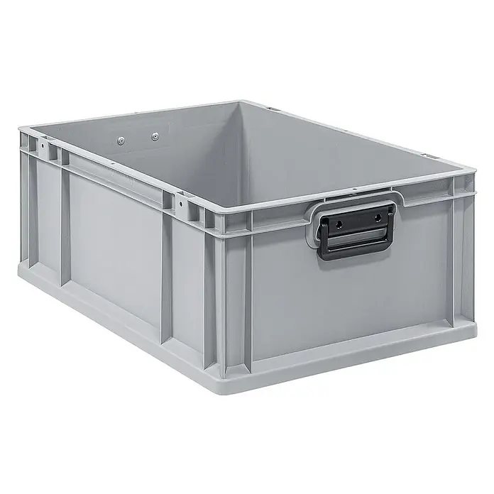 Proregal Eurobox Eurobox NextGen Portable Duo - L x B x H: 60 x 40 x 22 cm, Kunststoff, Grau - Graue Kunststoffbox mit schwarzem Griff, ideal für Lagerung und Transport. Robuste Konstruktion für den professionellen Einsatz.