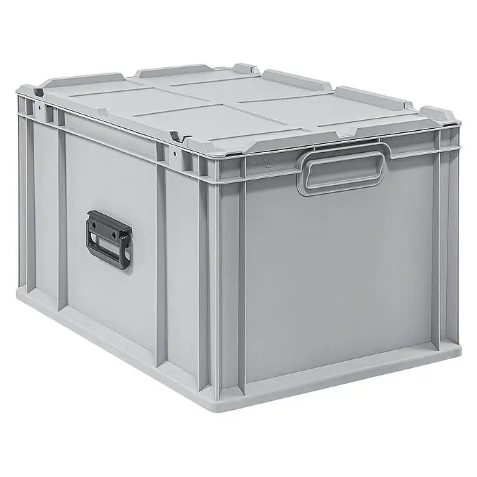 Proregal Eurobox Eurobox NextGen Portable mit Rasterschaumstoff & Schaumstoffeinlage - Kunststoff, Grau - Graue Lagerbox aus Kunststoff mit Deckel und Tragegriffen für Lagerung und Transport.