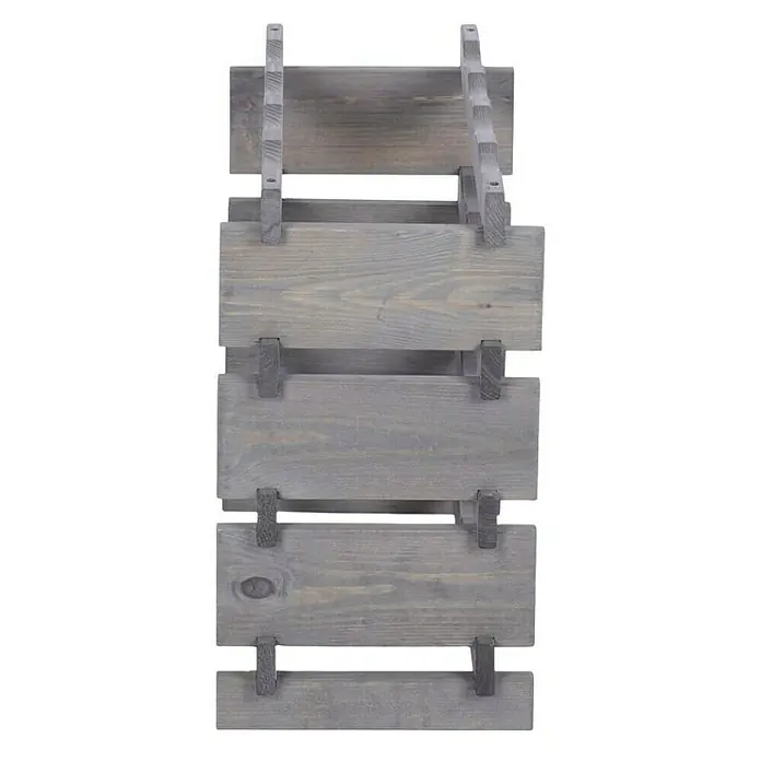 Proregal Flaschenregal Weinregal VINOTECA FLEX PRO für 16 Flaschen - L x B x H: 28 x 46 x 51 cm, Holz, Anzahl Böden: 4 Stk. - Graues Holzregal mit vier Ablagen. Das Regal ist rustikal und bietet viel Stauraum für Bücher, Pflanzen oder andere Gegenstände.